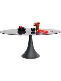 Mesa de comedor ovalada Grande Possibilita, Tablero: vidrio, Estructura: metal con pintura en polv, Negro, semitransparente, An 180 x F 120 cm