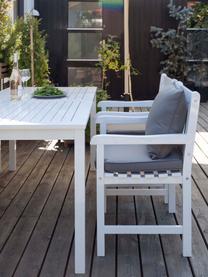 Sedia con braccioli da giardino in legno Rosenborg, Legno di mogano verniciato, Bianco, Larg. 59 x Alt. 89 cm