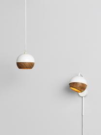 LED wandlamp Ray, Wit, helder hout, B 12 x H 32 cm