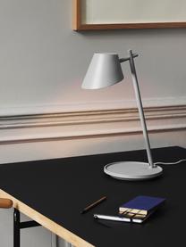 Dimbare LED bureaulamp Stay, Lampenkap: aluminium, Lampvoet: aluminium, kunststof, Grijs, Ø 20 x H 45 cm