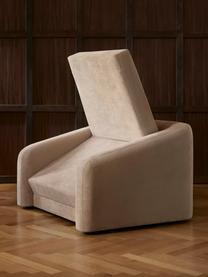 Fotel rozkładany Eliot, Tapicerka: 88% poliester, 12% nylon , Nogi: tworzywo sztuczne, Beżowa tkanina, S 100 x G 94 cm