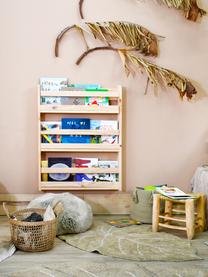 Handgewebter Kinderteppich Mini Monstera mit Hoch-Tief-Effekt, Flor: 97 % Baumwolle, 3 % Kunst, Olivgrün, Off White, B 75 x L 100 cm (Größe XS)