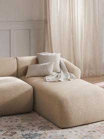 Module méridienne en tissu bouclé Sofia, Bouclé blanc crème, larg. 185 x prof. 92 cm, méridienne à droite