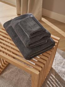 Súprava uterákov z organickej bavlny Premium, 3 diely, Antracitová, Súprava s rôznymi veľkosťami