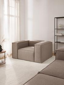 Fotel Lennon, Tapicerka: 100% poliester Dzięki tka, Stelaż: lite drewno sosnowe, cert, Nogi: tworzywo sztuczne Nogi zn, Taupe tkanina, S 130 x G 101 cm