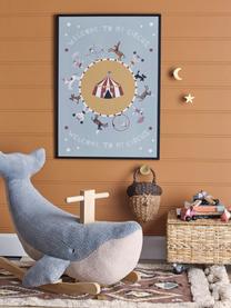 Houpací zvířátko Moby, Polyester, topol, Modrá, béžová, světlé dřevo, Š 83 cm, V 59 cm