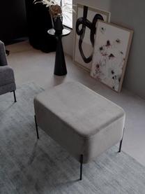 Pouf grande in velluto Harper, Rivestimento: velluto, Velluto grigio, nero, Larg. 64 x Alt. 44 cm