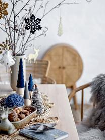 Sapin décoratif en velours Thace, 3 élém., Bois, velours de polyester, Bleu foncé, bois, Lot de différentes tailles