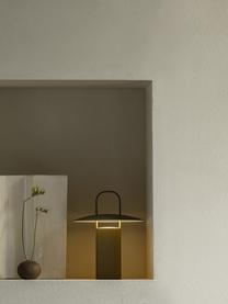 Lampada da tavolo dimmerabile a LED con porta USB Ray, Metallo rivestito, Kaki, Ø 22 x Alt. 24 cm