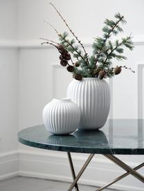 Kleine handgefertigte Design-Vase Hammershøi in Weiß, Porzellan, Weiß, Ø 14 x H 13 cm