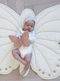 Dětská podložka na hraní z organické bavlny Butterfly, Tlumeně bílá, Š 100 cm, D 85 cm