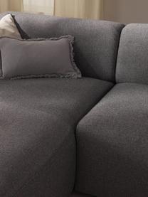 Canapé d'angle 4 places Melva, Tissu gris foncé, larg. 319 x prof. 195 cm, dossier à droite
