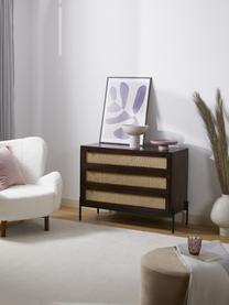 Schubladenkommode Vienna mit Wiener Geflecht, Korpus: Massives Mangoholz, Mangoholz, B 105 x H 78 cm