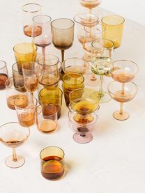 Sada ručně foukaných sklenic na víno v různých barvách a tvarech Diseguale, 6 dílů, Foukané sklo, Odstíny žluté, odstíny hnědé, Ø 7 cm, V 24 cm, 250 ml
