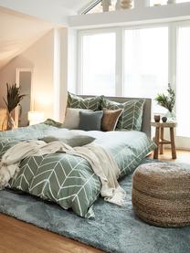 Bavlnená posteľná bielizeň s grafickým vzorom Mirja, Šalviovozelená, 135 x 200 cm + 1 vankúš 80 x 80 cm