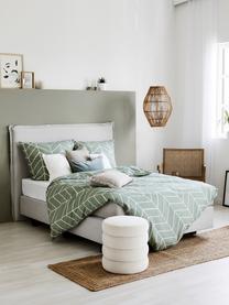 Bavlnená posteľná bielizeň s grafickým vzorom Mirja, Šalviovozelená, 135 x 200 cm + 1 vankúš 80 x 80 cm
