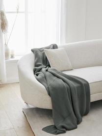 Strickdecke Adalyn, 100% Bio-Baumwolle, GOTS-zertifiziert, Salbeigrün, B 150 x L 200 cm
