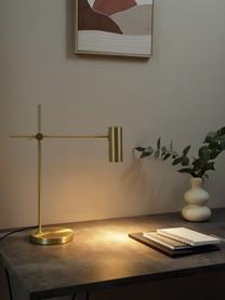 Lámpara de escritorio Cassandra, Pantalla: metal, latón, Cable: cubierto en tela, Dorado brillante, F 47 x Al 55 cm