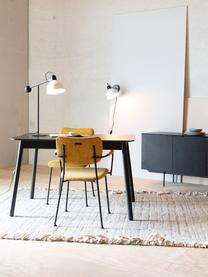 Mesa de comedor extensible Glimps, Tablero: tablero de fibras de dens, Patas: madera de fresno maciza, , Negro, An 120/162 x F 80 cm