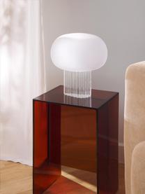 Lampe à poser en verre Makoto, Blanc, translucide, Ø 28 x haut. 30 cm