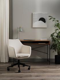 Fluwelen bureaustoel Nora, in hoogte verstelbaar, Bekleding: polyester (fluweel), Frame: gepoedercoat metaal, Fluweel beige, B 58 x D 58 cm