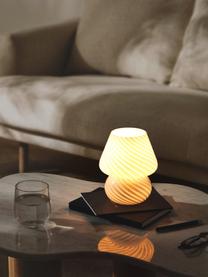 Malá noční stolní lampa z opálového skla Lareina, Bílá, Ø 15 cm, V 19 cm