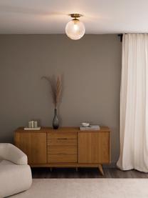 Lampada piccola da soffitto in vetro Lorna, Paralume: vetro, Baldacchino: metallo zincato, Trasparente, dorato, Ø 25 x Alt. 30 cm