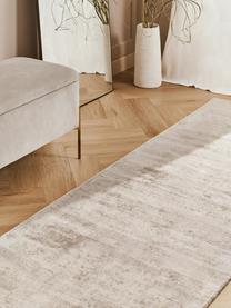 Handgewebter Viskoseläufer Jane, Flor: 100 % Viskose, Hellbeige, B 80 x L 300 cm