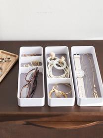 Portagioie con coperchio Rin, 3 scomparti, Coperchio: legno, Bianco, legno chiaro, Larg. 24 x Lung. 12 cm