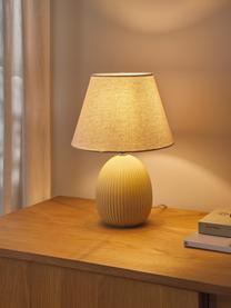 Stolní lampa Desto, Pastelově žlutá, Ø 25 cm, V 36 cm