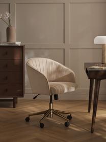 Zamatová stolička s opierkami Laria, Zamatová krémovobiela, Š 58 x H 60 cm