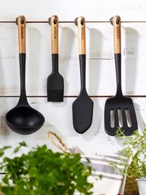 Paletta da cucina con manico in legno d'acacia Cook, Silicone, legno d'acacia, Nero, legno scuro, Lung. 31 cm