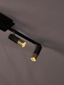 LED-Deckenstrahler Bobby-Gold, Baldachin: Metall, pulverbeschichtet, Schwarz, Goldfarben, B 86 x H 13 cm