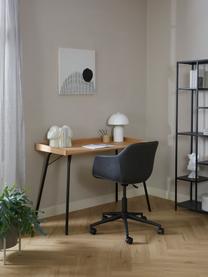Sedia da scrivania in similpelle con seduta stretta Fiji, Rivestimento: similpelle (100% poliuret, Struttura: metallo verniciato a polv, Ruote: plastica, Similpelle color grigio, Larg. 66 x Prof. 66 cm