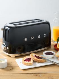Langschlitztoaster 50's Style, Edelstahl, lackiert, Schwarz, glänzend, B 41 x T 17 cm