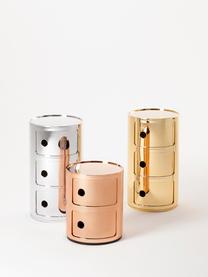 Design Container Componibili, 3 Elemente, Kunststoff (ABS), lackiert, Greenguard-zertifiziert, Goldfarben, glänzend, Ø 32 x H 59 cm
