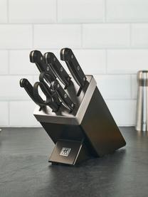Zelfslijpende messenblokset Gourmet, set van 7, Mes: edelstaal, Zwart, Set met verschillende maten