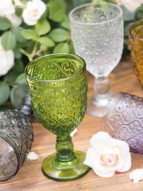 Wijnglazen Marrakech met structuurpatroon, 6-delig, Glas, Meerkleurig, Ø 8 x H 17 cm, 280 ml