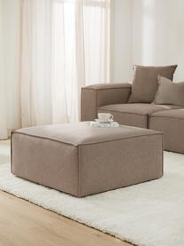 Voetenbank Lennon, Frame: massief grenenhout, FSC-g, Poten: kunststof, Geweven stof taupe, B 88 x D 88 cm