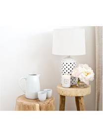 Lampa stołowa z ceramiki Naomi, Biały, Ø 28 x W 52 cm
