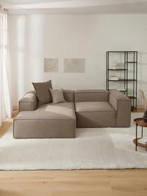 Diván modular Lennon, Tapizado: 100% poliéster Alta resis, Estructura: madera contrachapada de p, Patas: plástico, Tejido gris pardo, An 119 x F 180 cm, chaise longue izquierda