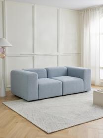 Modulares Bouclé-Sofa Lena (3-Sitzer), Bezug: Bouclé (93 % Polyester, 6, Gestell: Kiefernholz, Schichtholz,, Füße: Kunststoff, Bouclé Hellblau, B 209 x T 106 cm