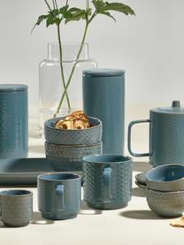 Tasses à expresso en céramique Lara, 4 élém., Grès cérame, Bleu-gris, brun, Ø 6 x haut. 6 cm, 120 ml