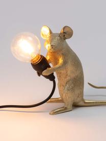 Lampada da tavolo piccola di design a LED con USB Mouse, Lampada: resina, Struttura: plastica, Dorato, Larg. 13 x Alt. 15 cm
