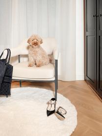 Fluwelen lounge fauteuil Zoe in wit, Bekleding: fluweel (polyester), Frame: gepoedercoat metaal, Teddy crèmewit, B 67  x D 66 cm