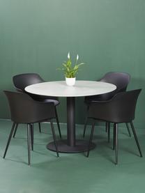Garten-Esstisch Troy aus Metall, Metall, beschichtet, Hellgrau, Schwarz, Ø 110 x H 74 cm