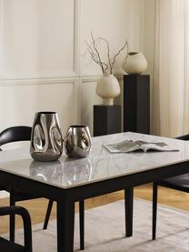 Esstisch Jackson mit Marmor-Optik, verschiedene Grössen, Tischplatte: Keramikstein in Marmor-Op, Eichenholz, schwarz lackiert, B 140 x T 90 cm