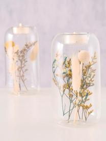 Sada svícnů na čajové svíčky se sušenými květinami Eleonora, 2 díly, Sklo, sušené květiny, Transparentní, více barev, Ø 8 cm, V 16 cm