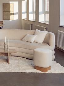 Bouclé-Hocker Yves, Bezug: 100 % Polyester Der hochw, Korpus: Eukalyptussperrholz, Mitt, Sockel: Eschenholzfunier, Bouclé Hellbeige, B 43 x H 47 cm