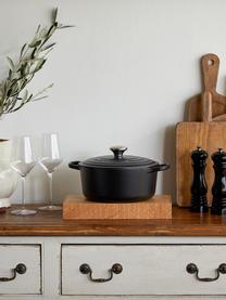 Ronde braadpan Signature Collection uit gietijzer, Geëmailleerd ijzer, Zwart, Ø 20 x H 12 cm